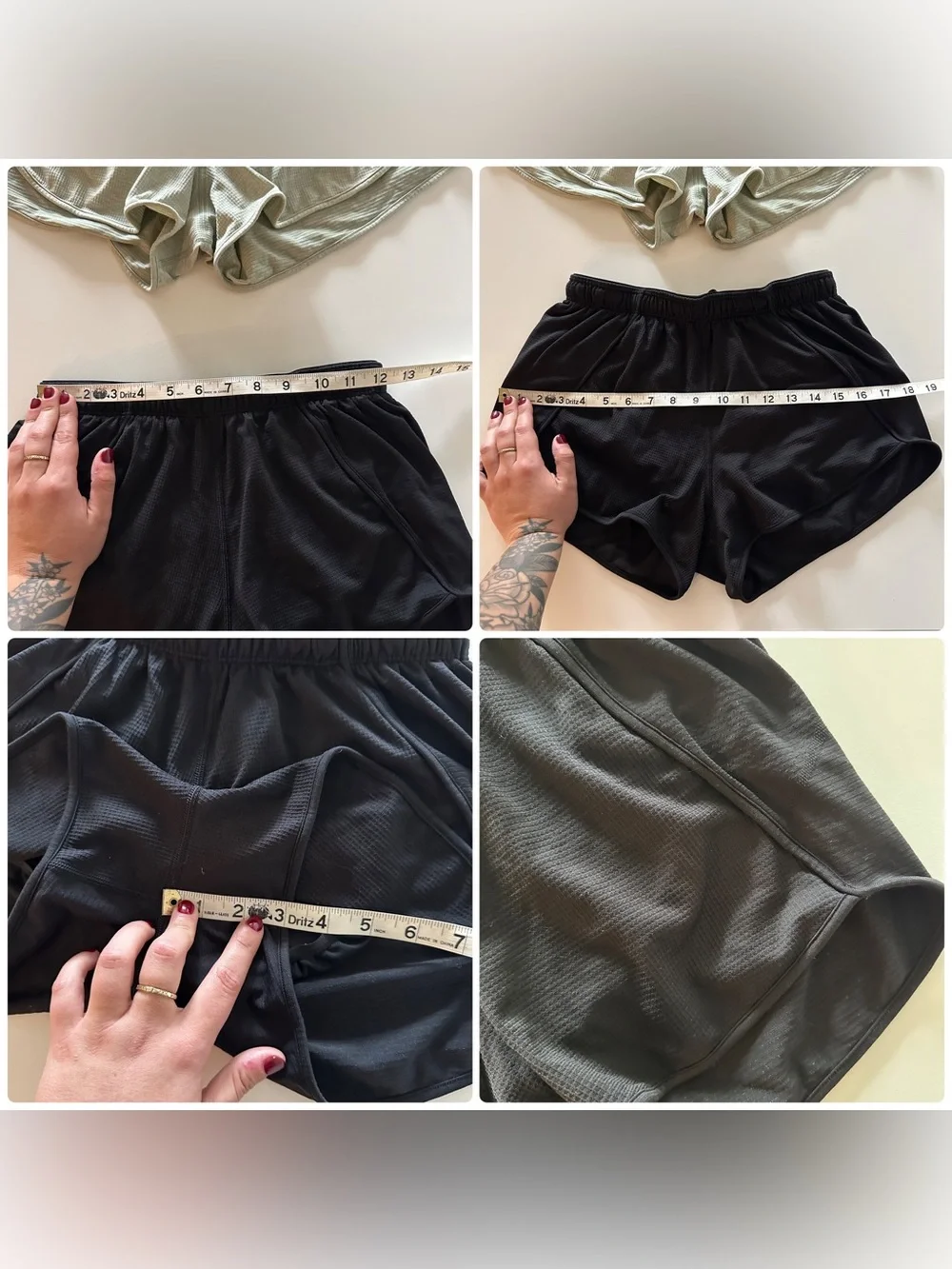 Lululemon Swiftly Mid Rise Shorts Bundle 3” Fog Green Black 4 Run Liner Both in